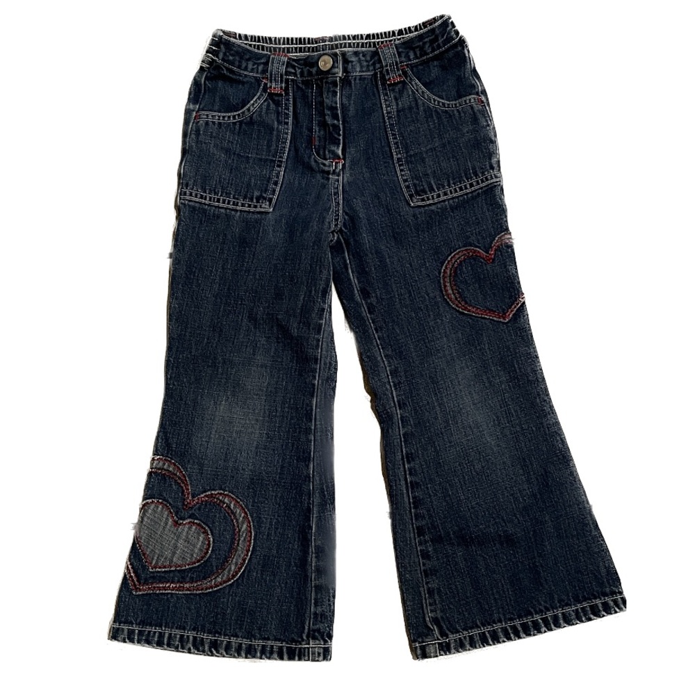 Gymboree Y2K Vintage Flare Heart Patch Jeans